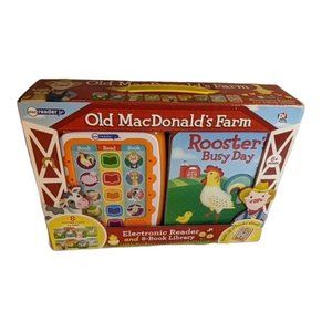 Old McDonald's Farm Electronic Reader &8 Book Library Unopened DAMAGED Box 6 MTh